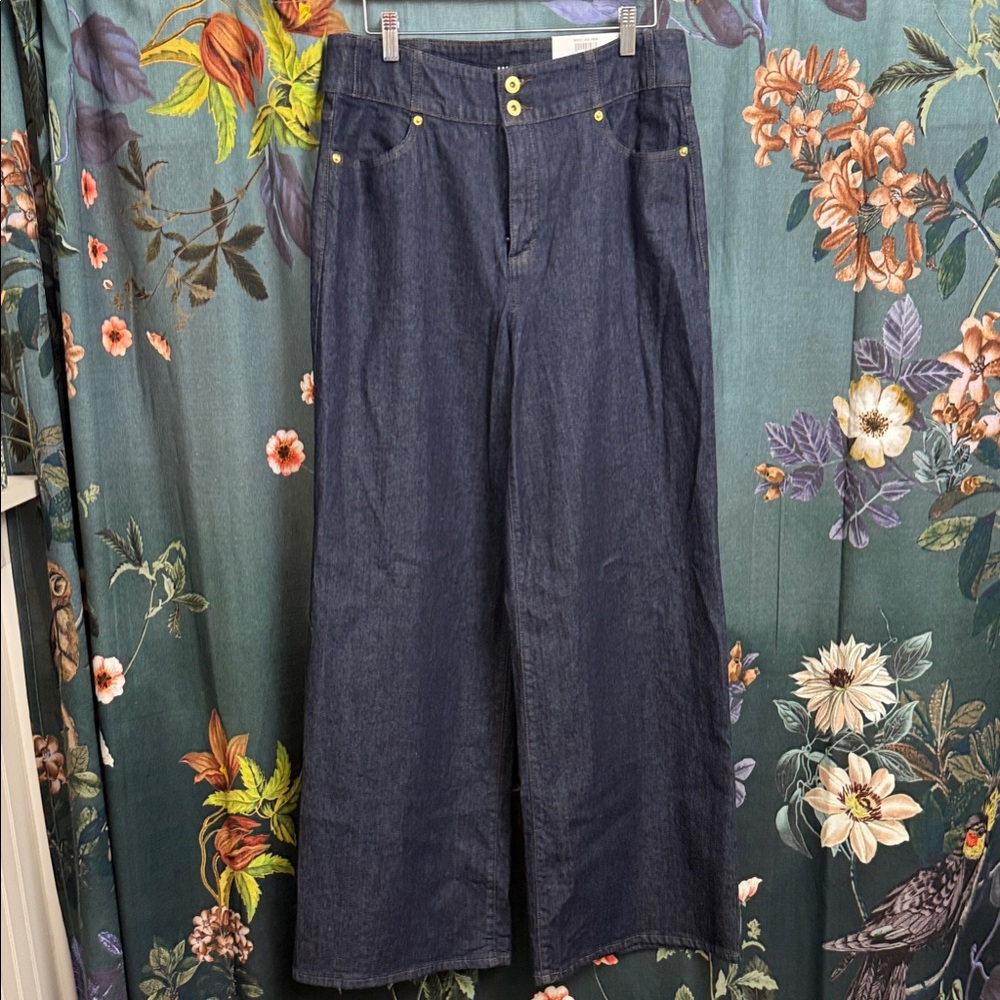 INC International Concepts Dark Blue Wide Leg Jeans